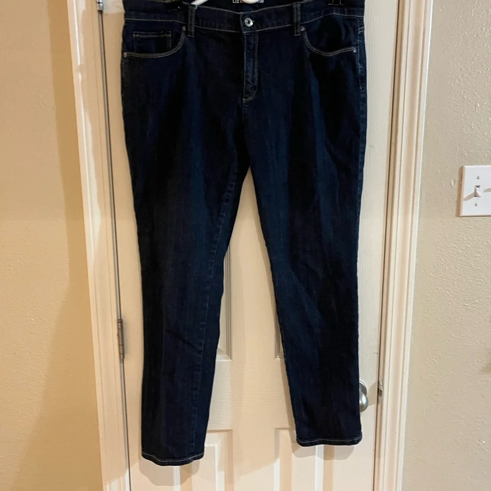 D. Jeans Women's Sz 16 Straight Leg Cotton Blend Denim Blue - Picture 2 of 5
